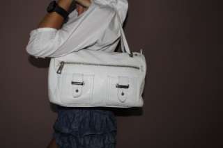 MARC JACOBS White Leather Double Pocket Handbag  
