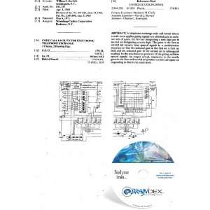 NEW Patent CD for CODE CALL FACILITY FOR ELECTRONIC TELEPHONE EXCHANGE
