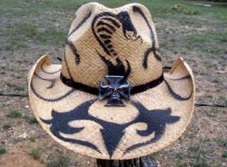   Bullhide Snake VENOM Raffia Straw Western Rock n Roll Cowboy Hat