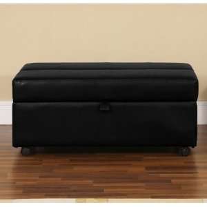  Glendale Ottoman with Pull Out Bed (Black) (18.9H x 28W 