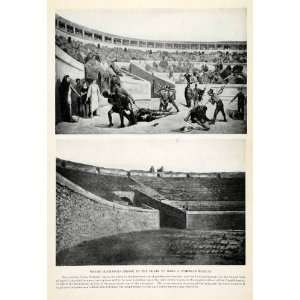  1923 Print Gladiators Pompeiian Sport Amphitheater Pompeii 