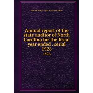  Annual report of the state auditor of North Carolina for 