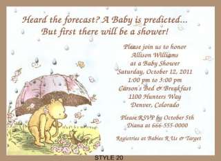 Classic Pooh Baby Shower Invitations  