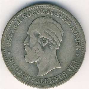  RARE 1897 Norwegian Silver Krone 