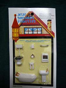 Mini Dollhouse Furniture 1/4 or 1/48 or O scale Bathroom Tub Sink 