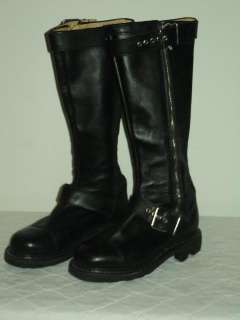 ICONIC John Fluevog ANGEL SOLES Black Leather Goth Motorcycle Boots Sz 