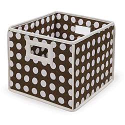 Brown Polka Dot Folding Baskets (Pack of 3)  