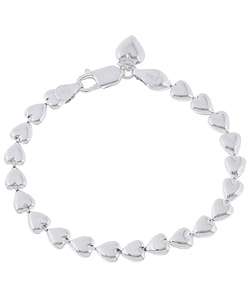   Essentials Sterling Silver 7 inch Italian Bracelet with Heart Charm