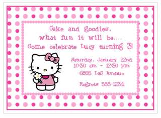 Hello Kitty Birthday Party Invitation   1st 2nd 3rd  