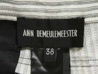 Ann Demeulemeester Black & White Striped Trim Cropped Pants Size 38 