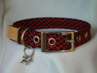 Red & Black Herringbone Plaid dog collar by Puppy Dog Plaids  