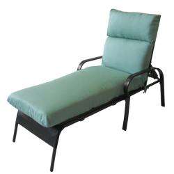   Lounge Chair Cushion in Textured Woven Soft Aqua Blue Outdura Fabric