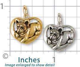 14K Gold French Bulldog Charm Frenchie Jewelry (fr18cg)  