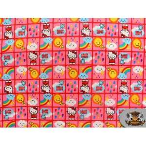  100% Cotton Print Fabric   HELLO KITTY PINK WEATHER FH 