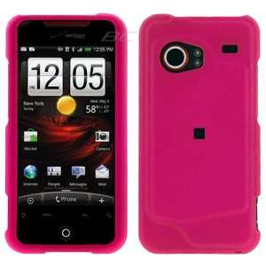  Rubberized Case HTC Droid Incredible (Hot Pink) with hole 