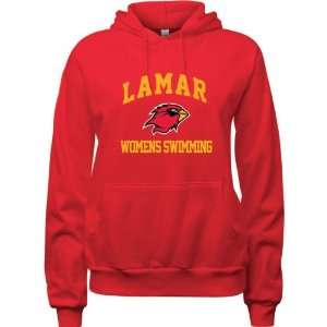  Lamar Cardinals Red Womens Womens Swimming Arch Hooded 