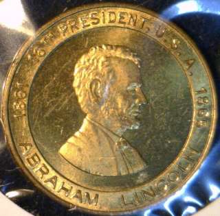   Lincoln ABE US MINT VER #2 Commemorative Bronze Medal   Token   Coin