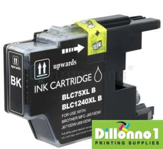 Brother LC 75 LC75 LC 75 Black Ink Cartridges MFC 6510  