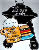 GRILL DECK SIGN Patio Outdoor Plaque BBQ PERSONALIZED  
