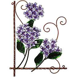 Deco Breeze Metal Purple Hydrangea Wall Decor  