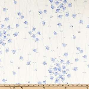   Printed Cotton Swiss Dot Johanna Floral Blue/ White Fabric By The Yard