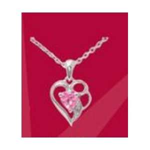 Dakota west Designs SP891 Sterling Silver Heart Pink CZ Heart Necklace