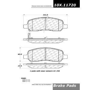    Centric Parts, 104.11720, PosiQuiet Semi Met Pads Automotive