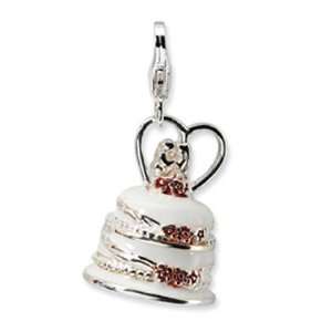   Amore La Vita Silver Enamel Wedding Cake Charm Amore La Vita Jewelry