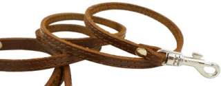 Small Leather Dog & Cat Leash 45 long 3/8 wide Brown XSmall  