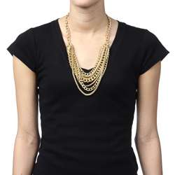 Robert Rose Goldtone Multi row Chain Necklace  