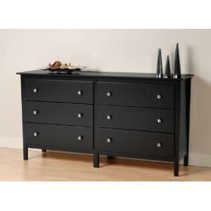    Berkshire 6 Drawer Dresser in Black BRK6233 Furniture & Decor