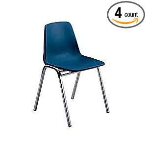  KI Stack Chairs   Dark blue   Lot of 4 Industrial 