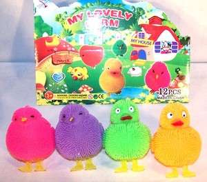   UP PUFF CHICKENS & DUCKS easter toys lightup chicken duck item  