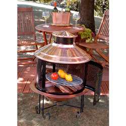 Solid Copper Chiminea and Screen  