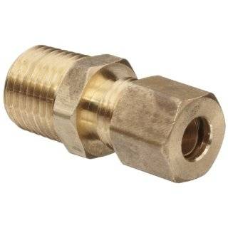   Brass Tube Fitting, Connector, 3/8 Compression x 3/8 Male Pipe