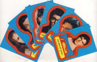 TOPPS 1978 SUPERMAN 1 STICKERS SET OF 6 CARDS  