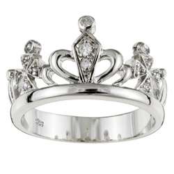 Sterling Silver Cubic Zirconia Queens Crown Ring  