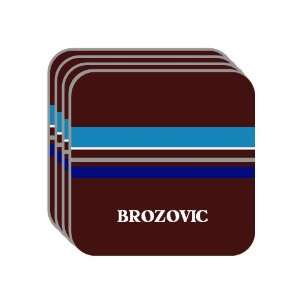  Name Gift   BROZOVIC Set of 4 Mini Mousepad Coasters (blue design