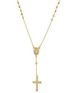 14k Yellow Gold Italian Rosary Necklace  