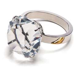 Glass Diamond Ring style Paperweight  