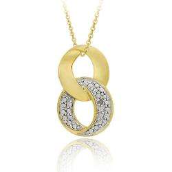   tone Gold over Silver Diamond Accent Infinity Necklace  