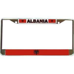  Albania Albanian Flag Chrome License Plate Frame 