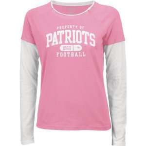 New England Patriots Womens Pink Basic Property Long Sleeve Layered 