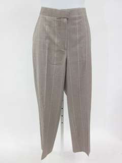 KITON NAPOLI Brown Wool Pinstripe Blazer Pants Suit 44  