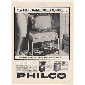   Philco Swivel Screen Consolette Model 3412 TV Print Ad