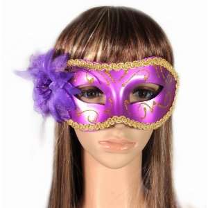  Venetian Cosplay Mask   Purple Flower Roleplay Prop 