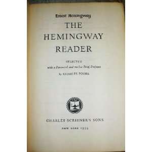  Hemingway Reader Ernest Hemingway Books