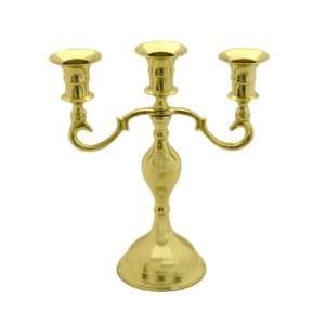 com Grehom Candle Holder   Golden; Made of Brass, 3 Arm Candle Holder 