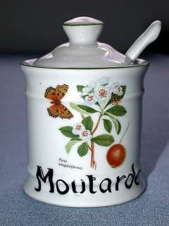 Vintage France Lourioux Creations Mustard Jar w/Spoon  