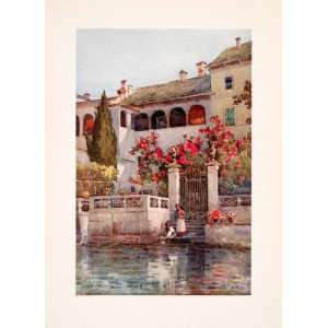  1908 Print Lake DOrta Italy Garden Waterfront 